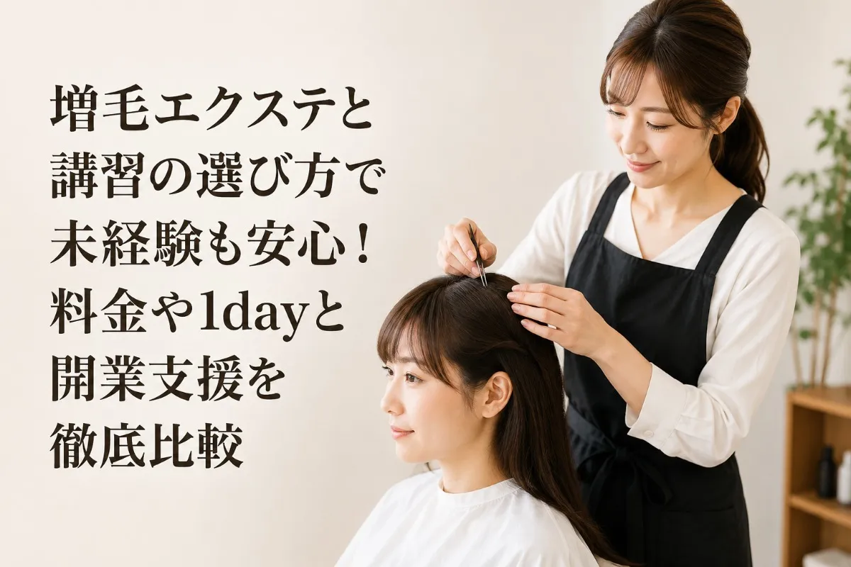 増毛エクステと講習の選び方で未経験も安心!料金や1dayと開業支援を徹底比較